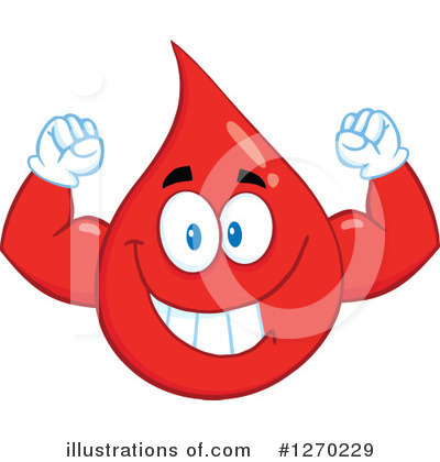 Royalty-Free (RF) Blood Drop Character Clipart Illustration by Hit Toon - Stock Sample #1270229
