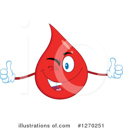 Royalty-Free (RF) Blood Drop Character Clipart Illustration by Hit Toon - Stock Sample #1270251