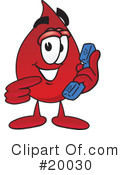 Blood Drop Character Clipart #20030 by Mascot Junction