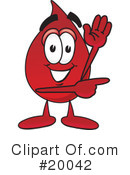 Blood Drop Character Clipart #20042 by Mascot Junction