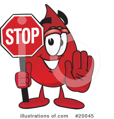 Blood Drop Character Clipart #20045 by Toons4Biz