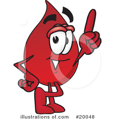 Royalty-Free (RF) Blood Drop Character Clipart Illustration by Mascot Junction - Stock Sample #20048