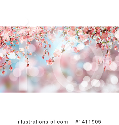 Cherry Blossoms Clipart #1411905 by KJ Pargeter