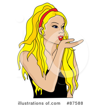Royalty-Free (RF) Blowing Kisses Clipart Illustration by Pams Clipart - Stock Sample #87588