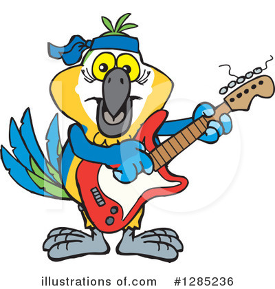 Royalty-Free (RF) Blue And Gold Macaw Clipart Illustration by Dennis Holmes Designs - Stock Sample #1285236
