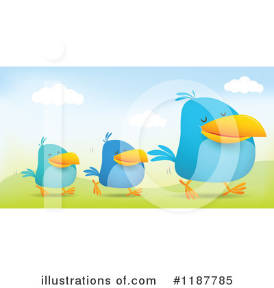 Royalty-Free (RF) Blue Bird Clipart Illustration by Qiun - Stock Sample #1187785
