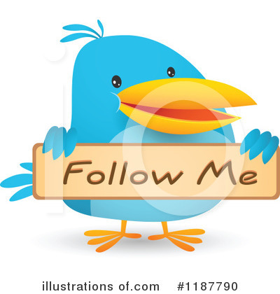 Royalty-Free (RF) Blue Bird Clipart Illustration by Qiun - Stock Sample #1187790