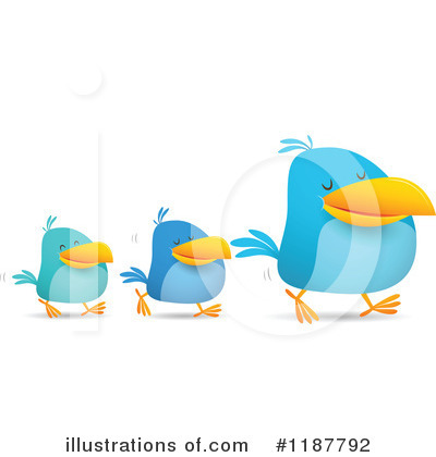 Royalty-Free (RF) Blue Bird Clipart Illustration by Qiun - Stock Sample #1187792