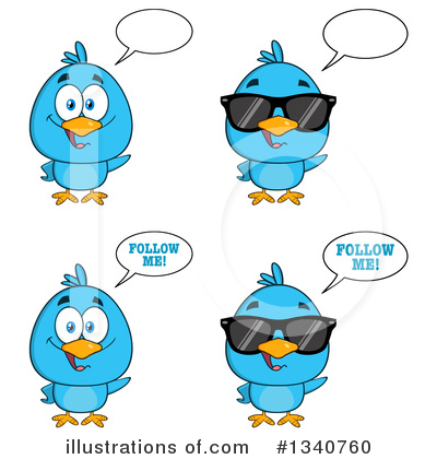Royalty-Free (RF) Blue Bird Clipart Illustration by Hit Toon - Stock Sample #1340760