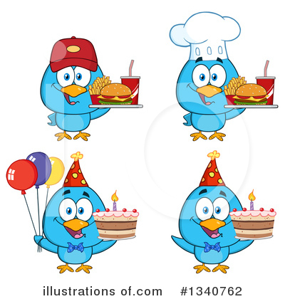 Royalty-Free (RF) Blue Bird Clipart Illustration by Hit Toon - Stock Sample #1340762