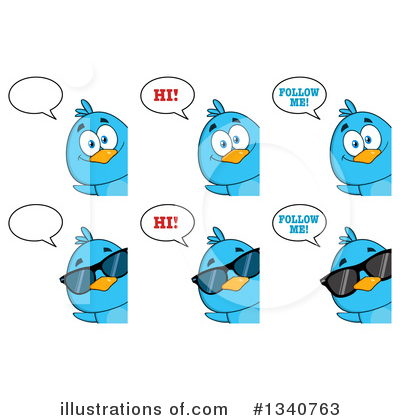 Royalty-Free (RF) Blue Bird Clipart Illustration by Hit Toon - Stock Sample #1340763