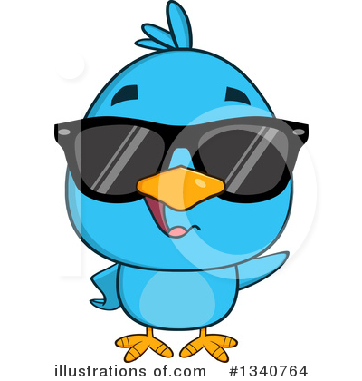 Royalty-Free (RF) Blue Bird Clipart Illustration by Hit Toon - Stock Sample #1340764
