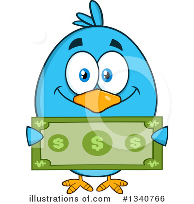 Royalty-Free (RF) Blue Bird Clipart Illustration by Hit Toon - Stock Sample #1340766