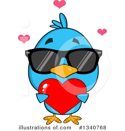 Royalty-Free (RF) Blue Bird Clipart Illustration by Hit Toon - Stock Sample #1340768