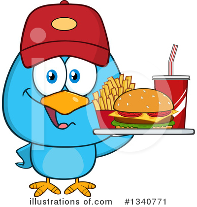 Royalty-Free (RF) Blue Bird Clipart Illustration by Hit Toon - Stock Sample #1340771