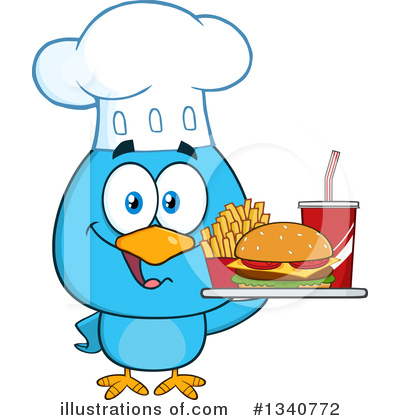 Royalty-Free (RF) Blue Bird Clipart Illustration by Hit Toon - Stock Sample #1340772