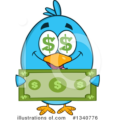 Royalty-Free (RF) Blue Bird Clipart Illustration by Hit Toon - Stock Sample #1340776