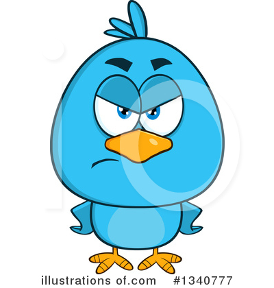 Royalty-Free (RF) Blue Bird Clipart Illustration by Hit Toon - Stock Sample #1340777