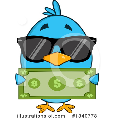 Royalty-Free (RF) Blue Bird Clipart Illustration by Hit Toon - Stock Sample #1340778