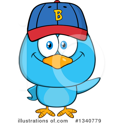 Royalty-Free (RF) Blue Bird Clipart Illustration by Hit Toon - Stock Sample #1340779