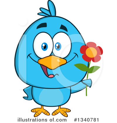 Royalty-Free (RF) Blue Bird Clipart Illustration by Hit Toon - Stock Sample #1340781