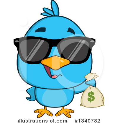Royalty-Free (RF) Blue Bird Clipart Illustration by Hit Toon - Stock Sample #1340782