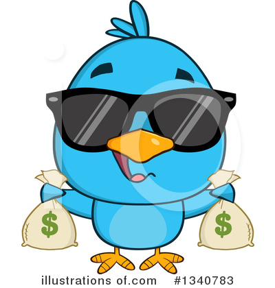 Royalty-Free (RF) Blue Bird Clipart Illustration by Hit Toon - Stock Sample #1340783