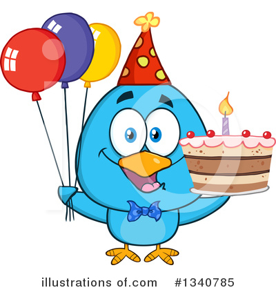 Royalty-Free (RF) Blue Bird Clipart Illustration by Hit Toon - Stock Sample #1340785