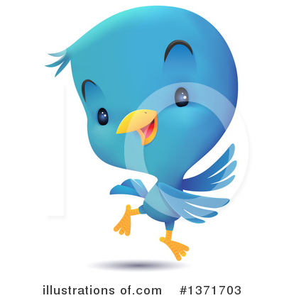 Royalty-Free (RF) Blue Bird Clipart Illustration by Qiun - Stock Sample #1371703