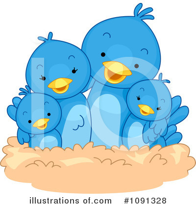 Royalty-Free (RF) Blue Birds Clipart Illustration by BNP Design Studio - Stock Sample #1091328