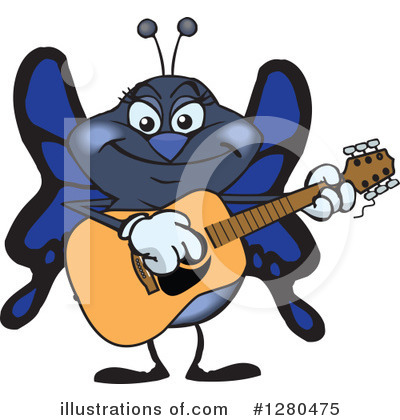 Royalty-Free (RF) Blue Butterfly Clipart Illustration by Dennis Holmes Designs - Stock Sample #1280475
