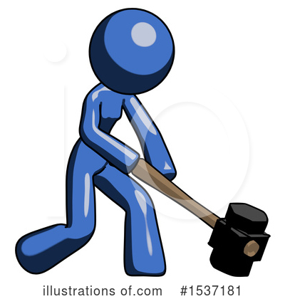 Royalty-Free (RF) Blue Design Mascot Clipart Illustration by Leo Blanchette - Stock Sample #1537181
