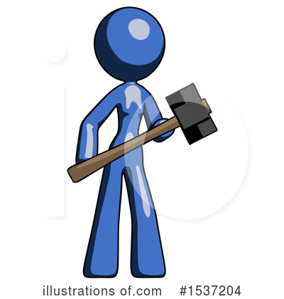 Royalty-Free (RF) Blue Design Mascot Clipart Illustration by Leo Blanchette - Stock Sample #1537204