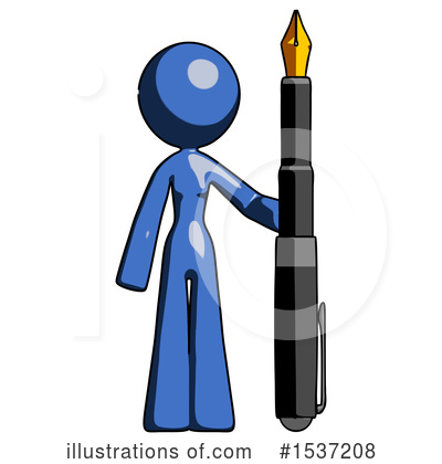 Royalty-Free (RF) Blue Design Mascot Clipart Illustration by Leo Blanchette - Stock Sample #1537208