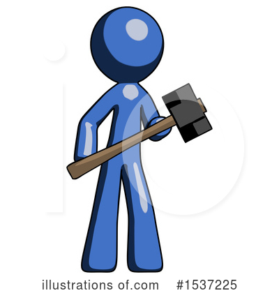 Royalty-Free (RF) Blue Design Mascot Clipart Illustration by Leo Blanchette - Stock Sample #1537225
