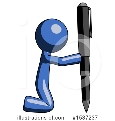 Royalty-Free (RF) Blue Design Mascot Clipart Illustration by Leo Blanchette - Stock Sample #1537237