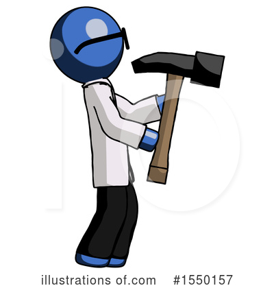 Royalty-Free (RF) Blue Design Mascot Clipart Illustration by Leo Blanchette - Stock Sample #1550157