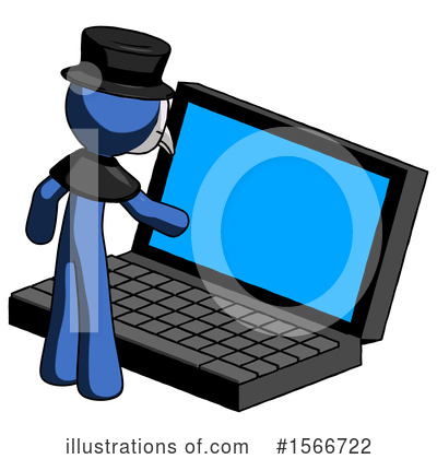 Royalty-Free (RF) Blue Design Mascot Clipart Illustration by Leo Blanchette - Stock Sample #1566722
