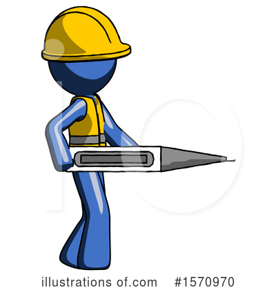 Royalty-Free (RF) Blue Design Mascot Clipart Illustration by Leo Blanchette - Stock Sample #1570970