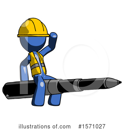 Royalty-Free (RF) Blue Design Mascot Clipart Illustration by Leo Blanchette - Stock Sample #1571027