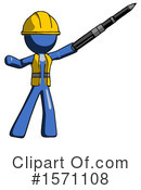 Blue Design Mascot Clipart #1571108 by Leo Blanchette