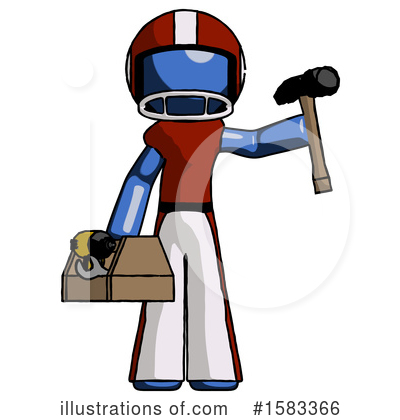 Royalty-Free (RF) Blue Design Mascot Clipart Illustration by Leo Blanchette - Stock Sample #1583366
