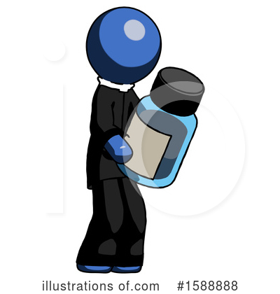 Royalty-Free (RF) Blue Design Mascot Clipart Illustration by Leo Blanchette - Stock Sample #1588888