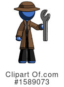 Blue Design Mascot Clipart #1589073 by Leo Blanchette
