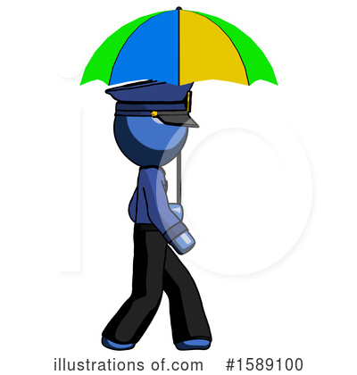 Royalty-Free (RF) Blue Design Mascot Clipart Illustration by Leo Blanchette - Stock Sample #1589100