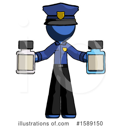 Royalty-Free (RF) Blue Design Mascot Clipart Illustration by Leo Blanchette - Stock Sample #1589150