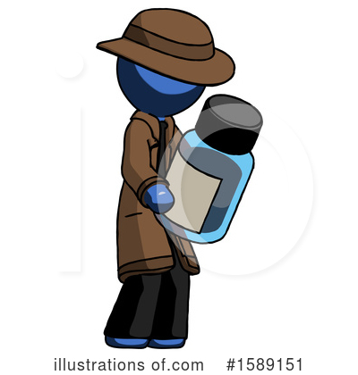 Royalty-Free (RF) Blue Design Mascot Clipart Illustration by Leo Blanchette - Stock Sample #1589151