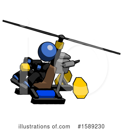 Royalty-Free (RF) Blue Design Mascot Clipart Illustration by Leo Blanchette - Stock Sample #1589230