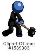 Blue Design Mascot Clipart #1589303 by Leo Blanchette