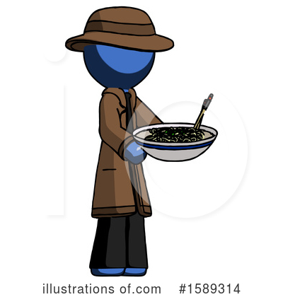 Royalty-Free (RF) Blue Design Mascot Clipart Illustration by Leo Blanchette - Stock Sample #1589314